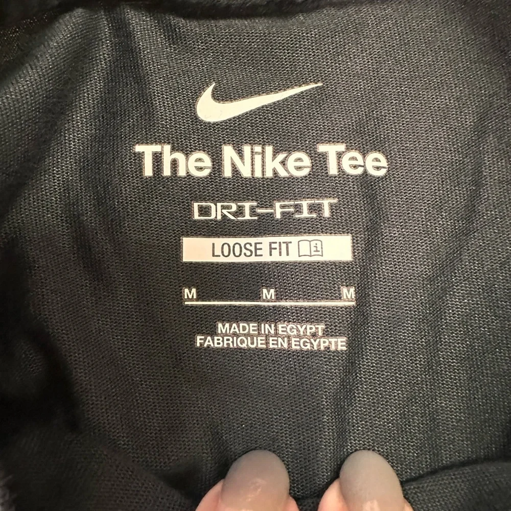 Nike Black Tee with Pink Swoosh and Daisy